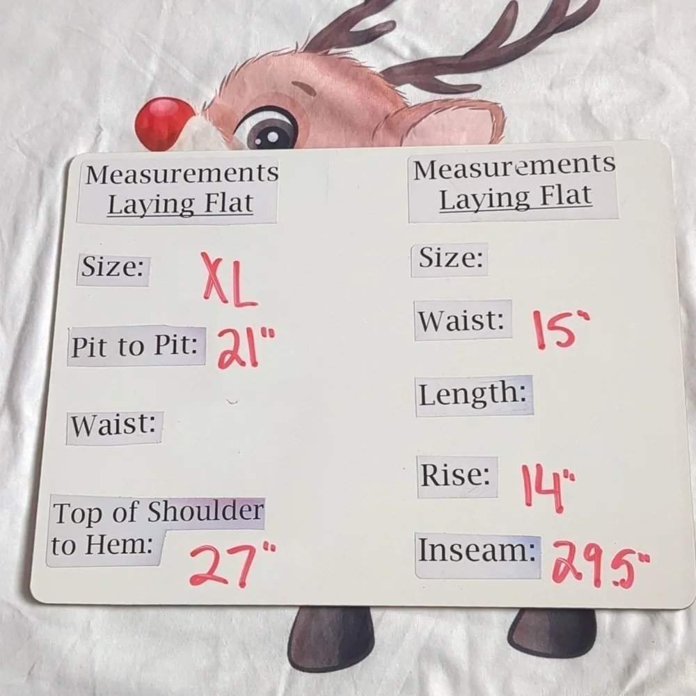 Christmas Plaid Pants and Matching Reindeer Top Pajama Set